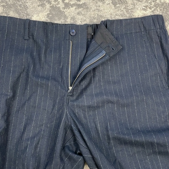 New Vince Pinstripe Virgin Wool Blend Flannel Trouser Pant Dark Navy Sz XXL - Picture 12 of 14